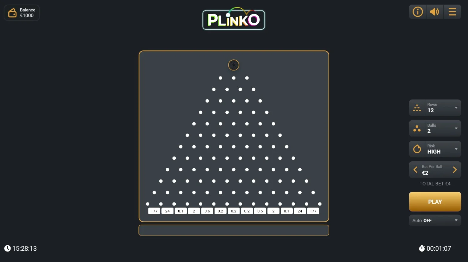 Plinko Casino Eesti mänguviis.